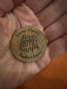 Magnes weselny, USA Timothy&Joanna,drewniany, na lodówkę