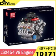 MOLD KING 10171 LSX454 V8 edukacyjny zestaw klocków samochodowych dzieci