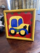 Obrazek kafelek autko w ramce 