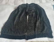 Szal Only czarny biały ciepły