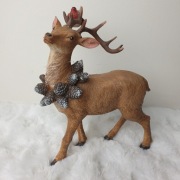 Figurka jelonek z ptaszkiem na rogach