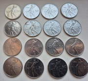 16 monet 50 lirów Włoskich 1963-1987