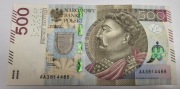 500 zł 2016 SERIA AA 
