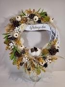 Jesienny wianek w ciepłych klorach. Rękodzieło! Idealny na prezent!