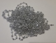 Łańcuch choinkowy - srebrne koraliki, 9m