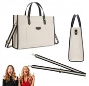 Damska torebka płócienna torba na laptopa 15,6" na uczelnie do pracy