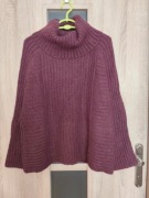 310 Bordowy sweter z golfem prążkowany rozmiar M