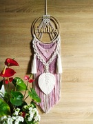 Makrama na kole z imieniem łapacz snów imienna