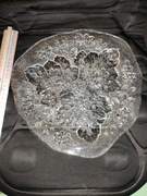 Patera,taca szklana ozdobna ,kwiaty 