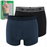 United Colors of Benetton Bokserki Męskie 2 szt czarne granatowe XL