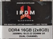 Nowa zapakowana pamięć RAM DDR4 16GB (2x8GB) 3600 Goodram IRDM PRO