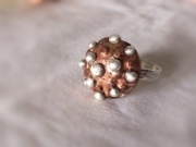 Pierścionek miedziany - Połączenie miedzi i srebra art.jewellery
