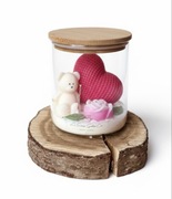 Walentynkowa Świeca Sojowa z misiem i sercem 180 g prezent Walentynki