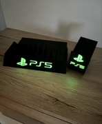 Stojak na gry i pada Ps5 napis fluorescencyjny