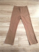 brązowe eleganckie spodnie rozszerzane dzwony flare short krótsze 36 S