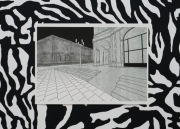 Nowa Huta, Plac Centralny - limitowany sitodruk achromatyczny G. Makocka