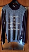 WE  Norweski męski sweter z wełny merynosów, 100% Merino, Rozmiar M/L