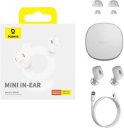 Słuchawki dokanałowe Baseus Bowie WM01 BT Bluetooth 5.3 Białe NOWE