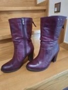 Botki skórzane bordowe Lasocki nr.35.