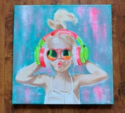 Obraz na płótnie. Akryl. 40x40cm. Kocha Muzykę