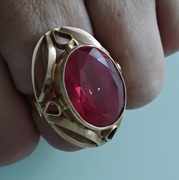 ZŁOTY PIERŚCIONEK Z KAMIENIEM 9,39G PR.585 ROZ.17