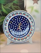 Zegar wiszący ceramiczny ścienny 25 cm cichy ceramika Bolesławiec  