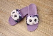 Klapki kapcie ty cekinową sowa roz 34 35