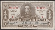 Boliwia 1 boliviano 1928 - Simon Bolivar - stan 2/3