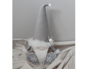 Skrzat Mikołaj Gnom Srebrny Świąteczna Dekoracja Kolory Boże Narodzenie