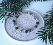 Bransoletka Kwarc zielony Opal Jaspis Rękodzieło kamienie naturalne