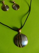 Zawieszka i kolczyki Apart stal szlachetna kolor złoto + srebro