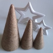 Stożek Styropianowy Baza 30/20/15cm Zestaw Choinka Ozdoba Juta Handmade