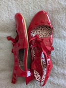 Nowe czerwone eleganckie skórzane wiązane buty w serca Office London 39