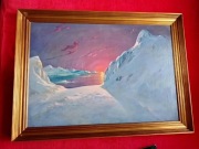 Piekny stary obraz na płótnie sygnowany