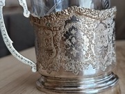 PODSTAKANNIK KOSZYCZEK UCHWYT SZKLANKA SREBRO PERSJA IRAN