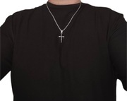 Naszyjnik skrętka 60 cm 3 mm, krzyżyk 4/2 cm + czarne pudełko