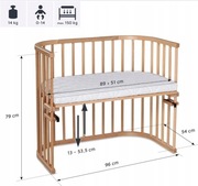 Łóżeczko drewniane Babybay Maxi 96 x 94 cm beżowy