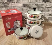 Garnki emaliowane zestaw likwidacja magazynu 