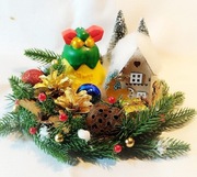 Świeca dzwonek Stroik bożonarodzeniowy Dekoracja na stół