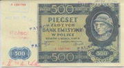 Kopia falsyfikatu Góral 500 zł 1940 seria A 