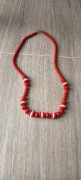 Śliczne biało czerwone korale retro z epoki PRL