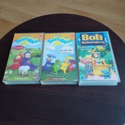 KASETY VHS - VIDEO- BAJKI- TELETUBISIE 2SZT. + BOB BODOWNICZY -.