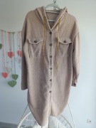 Koszula beżowa z kapturem oversize L XL 40 42 modna 