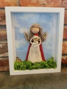 Anioł wróżka na dzień mamy makrama z chrobotkiem 