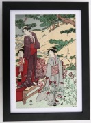 Piękne gejsze 1 - oryginalny drzeworyt japoński