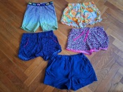 Krótkie spodenki dla dziewczynki 140/146 5 par zestaw