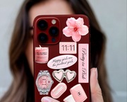 Estetyczne 3d naklejki wypukłe afirmacyjna na telefon laptop Różowy