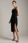 Czarna sukienka z rozcięciem Karen Millen L 40