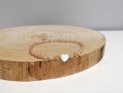 Bransoletka kamienie naturalne kamień słoneczny serce masa perłowa amulet 