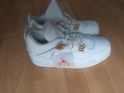 Nike Air Jordan 4 białe - złoty metalic r.43